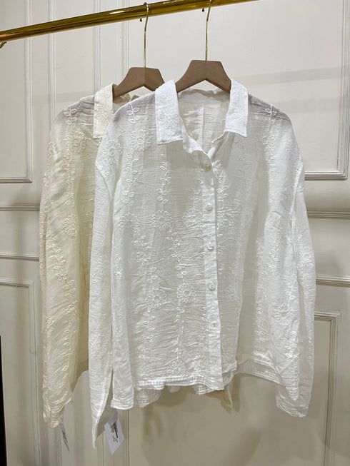 Women Summer Embroidered Cotton Shirts